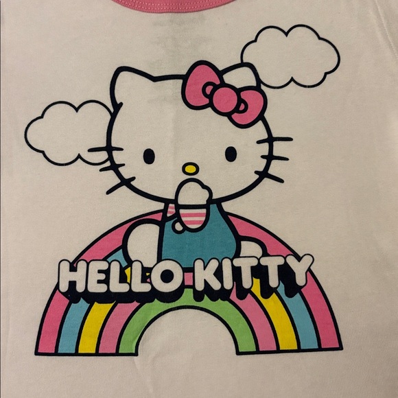 Hello Kitty Rainbow Short Sleeve Tee - White and Pink - Picture 2 of 4
